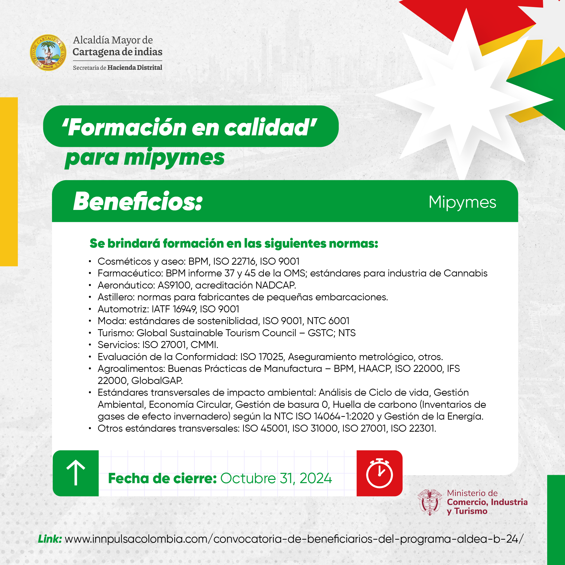 Convocatoria formación en calidad