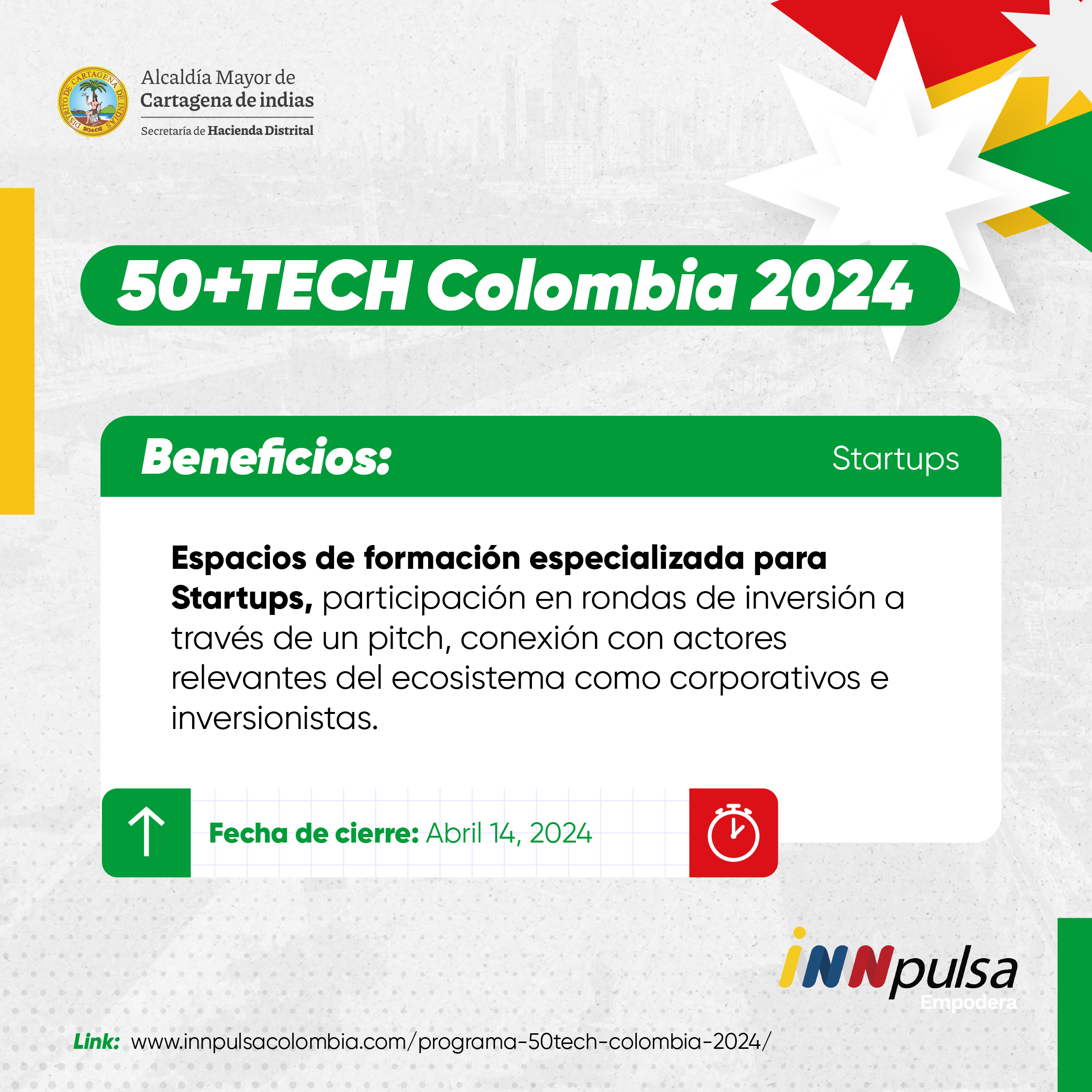 Convocatoria 50+TECH Colombia 2024