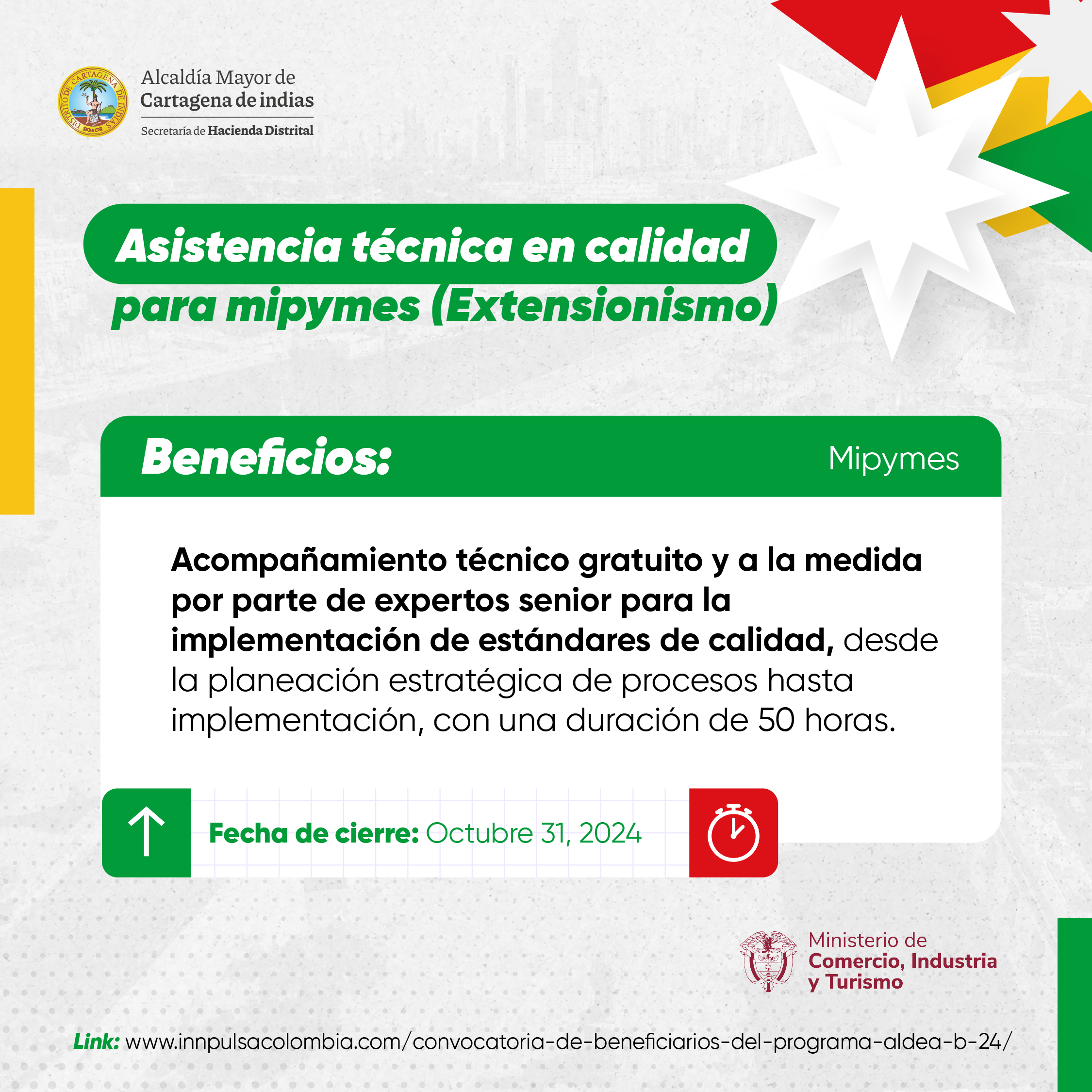 Convocatoria asistencia técnica en calidad