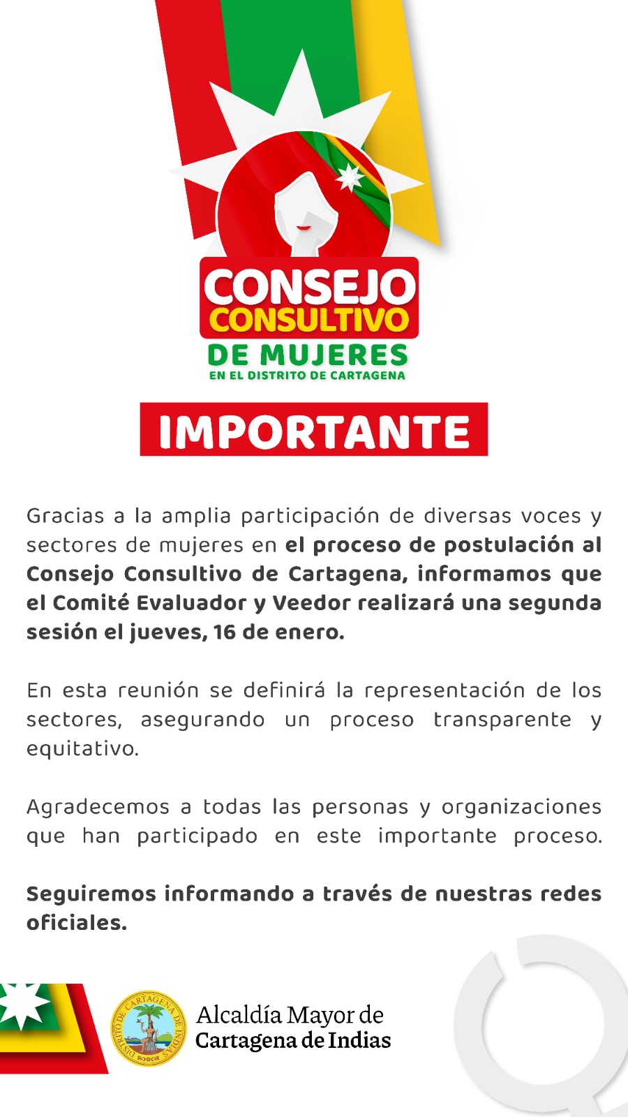 Se informa que el comité evaluador y veedor realizará una segunda sesión el jueves 16 de enero.jpeg