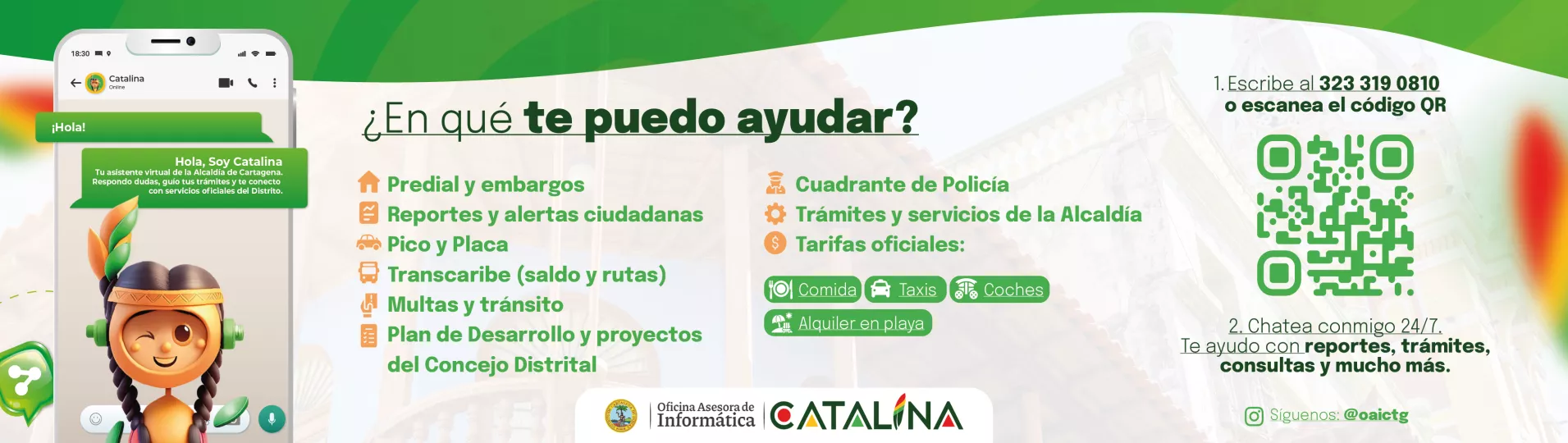 Banner chat Catalina ¿en que te puedo ayudar?