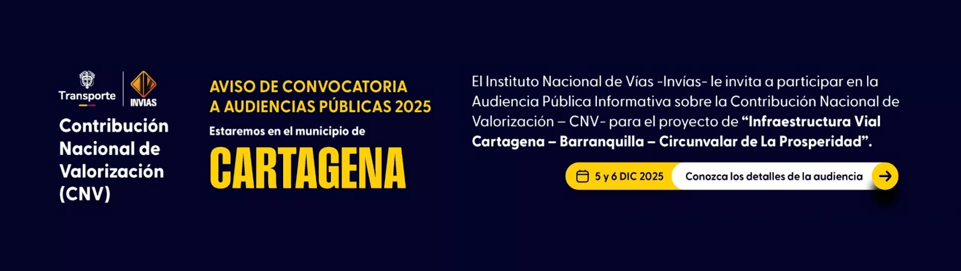 BANNER AVISO DE CONVOCATORIA A AUDIENCIAS PÚBLICAS 2025