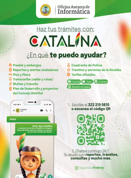 Banner chat Catalina ¿en qué te puedo ayudar?