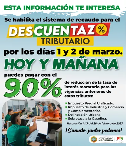 Descuentos por los días 1 y 2 de marzo