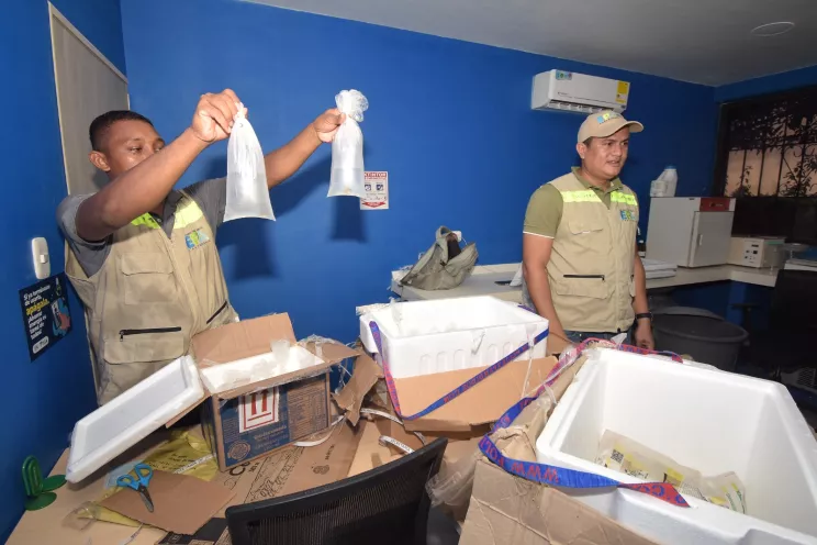 Fueron 108 animales, entre peces y cangrejos de arrecifes vivos