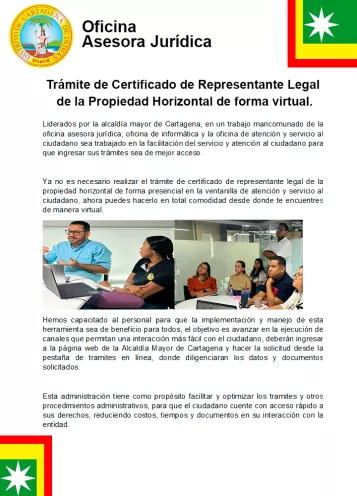 Certificado de Representante Legal de la Propiedad Horizontal de forma virtual.