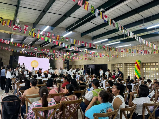 Foto de los actos de inaguración del colegio Cecilia Porras