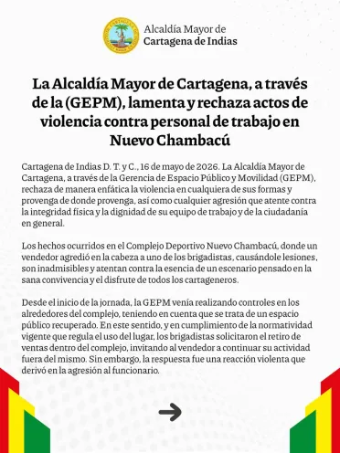 Comunicado acto de violencia Chambacú