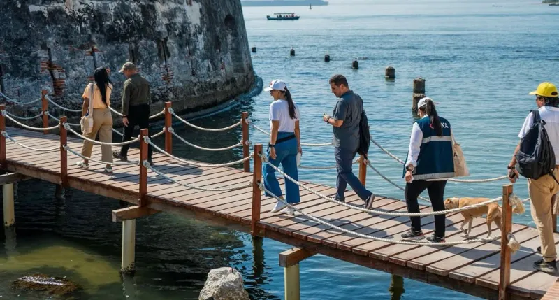 Foto del Recorrido por Bocachica entre TIKA y la Oficina de Cooperación Interenacional