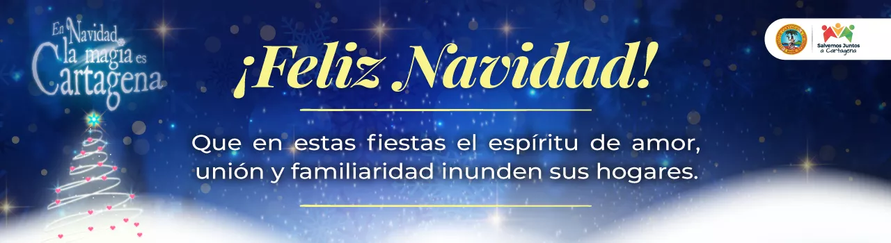 banner informativo de feliz navidad, alcaldía mayor de cartagena de indias.