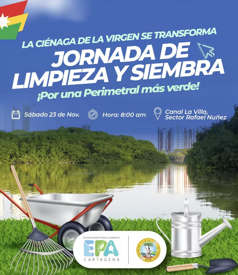 Jornada de limpieza en la vía perimetral 