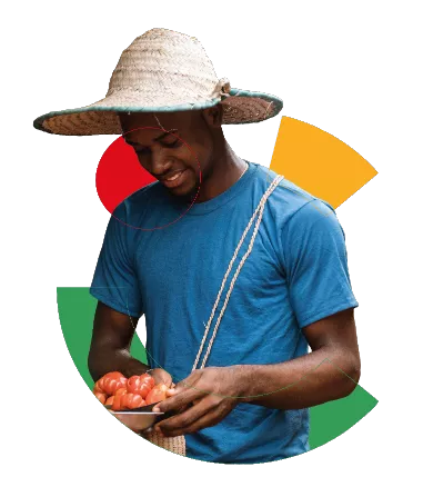 Yo me caracterizo, 2 imagen de una persona sosteniendo unos frutos. 