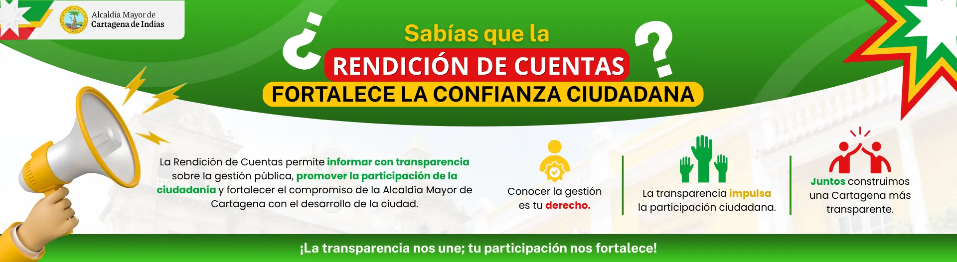 Banner la Rendición de Cuentas fortalece la confianza ciudadana.